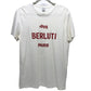 Berluti Logo Japan Exclusive Tops Apparel Two-Tone Short Sleeve T-Shirt Cotton Women's White