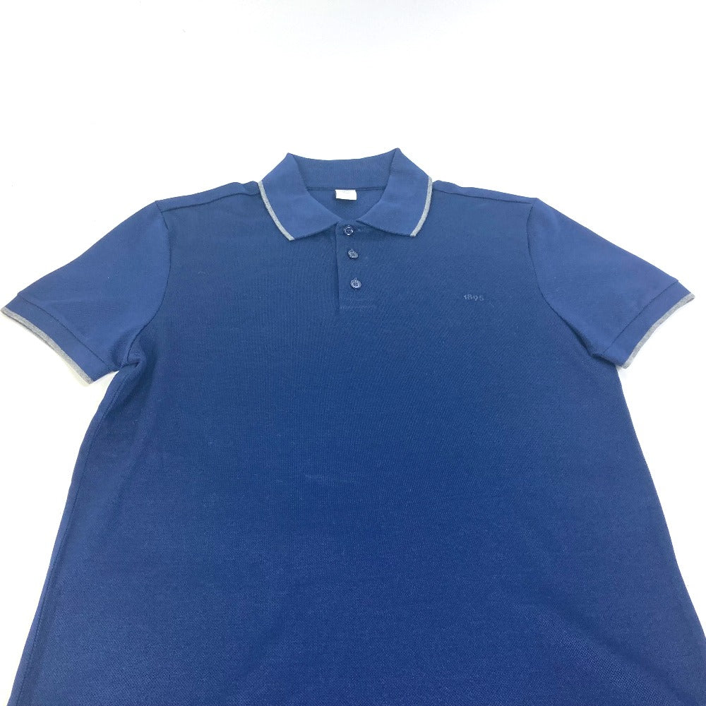 Berluti Men's Navy Cotton Polo Shirt with Collar and 1895 Logo, Short Sleeve