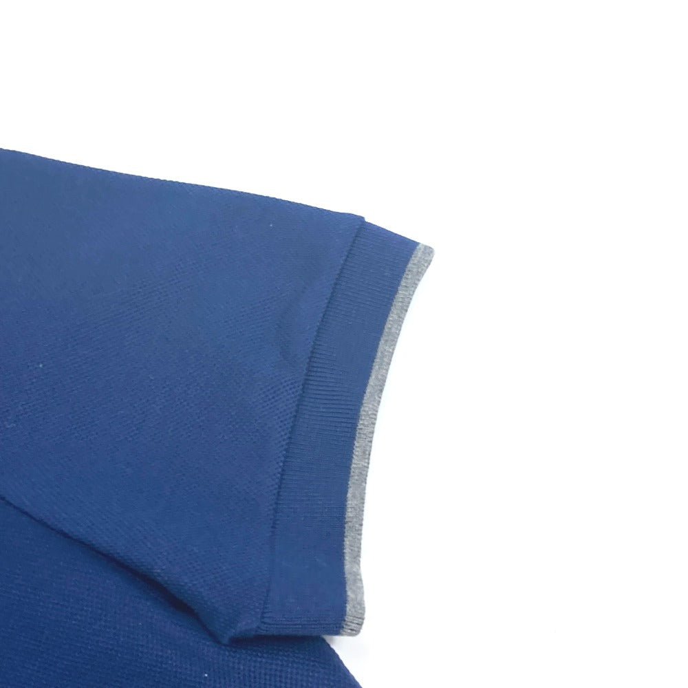 Berluti Men's Navy Cotton Polo Shirt with Collar and 1895 Logo, Short Sleeve