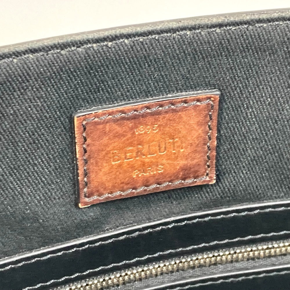 Berluti Uris Small 2-Way Shoulder Bag/Tote Bag in Canvas/Leather, Men's, Black