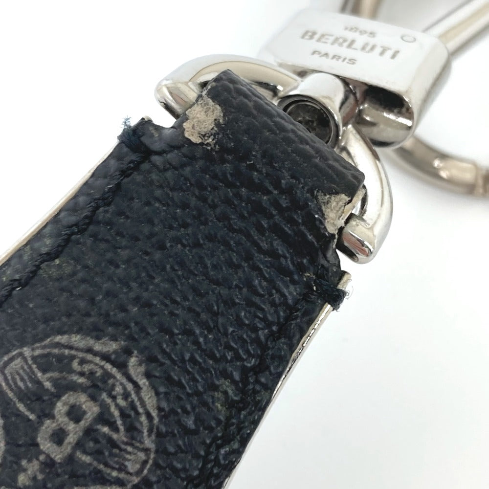 Berluti カリグラフィー ロゴ 靴ベラ シューホーン バッグチャーム キーホルダー レザー メンズ ブラック