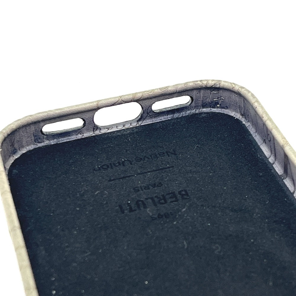 Berluti Berluti iPhone 16 Pro Phone Case Smartphone cover, phone case, mobile case iPhone case Leather gray Used