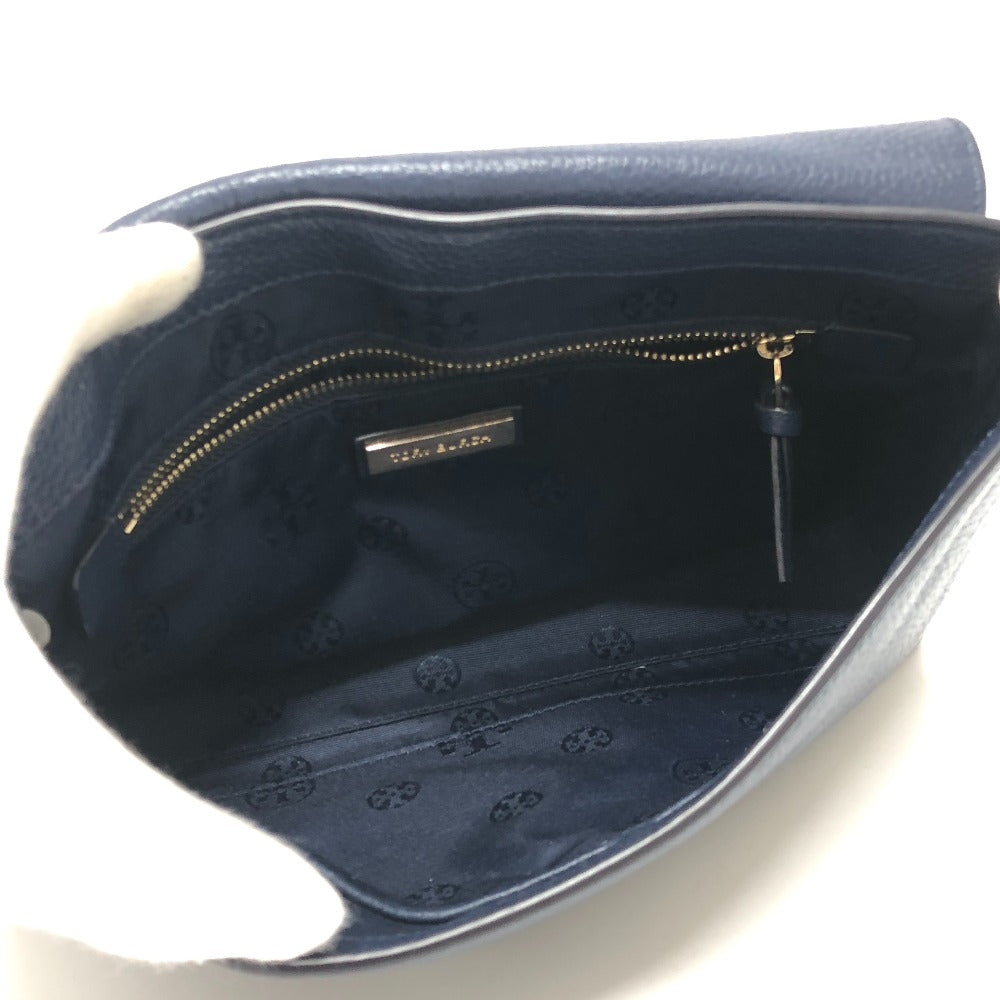 Tory Burch logo fringe shoulder bag, leather, women's, blue