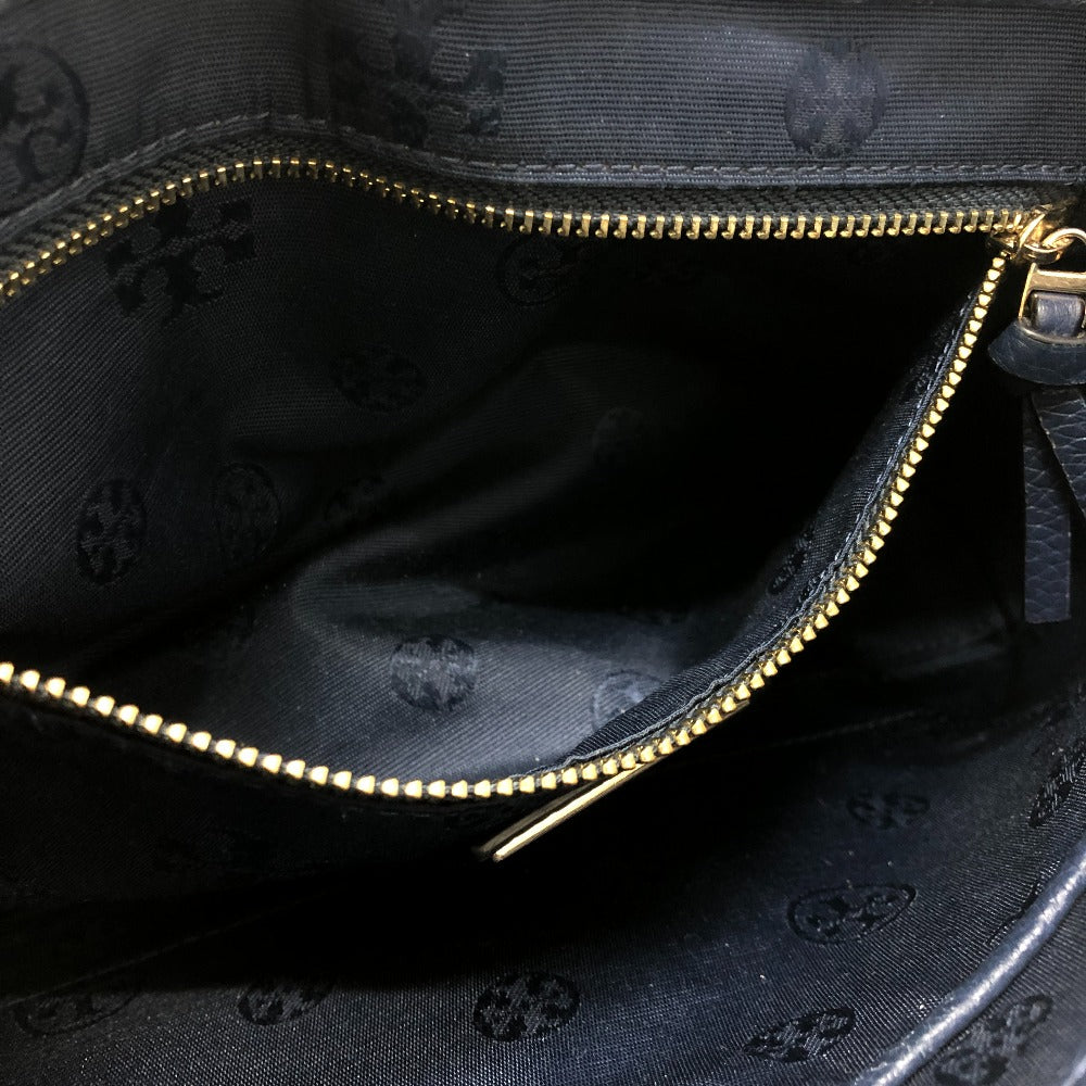 Tory Burch logo fringe shoulder bag, leather, women's, blue