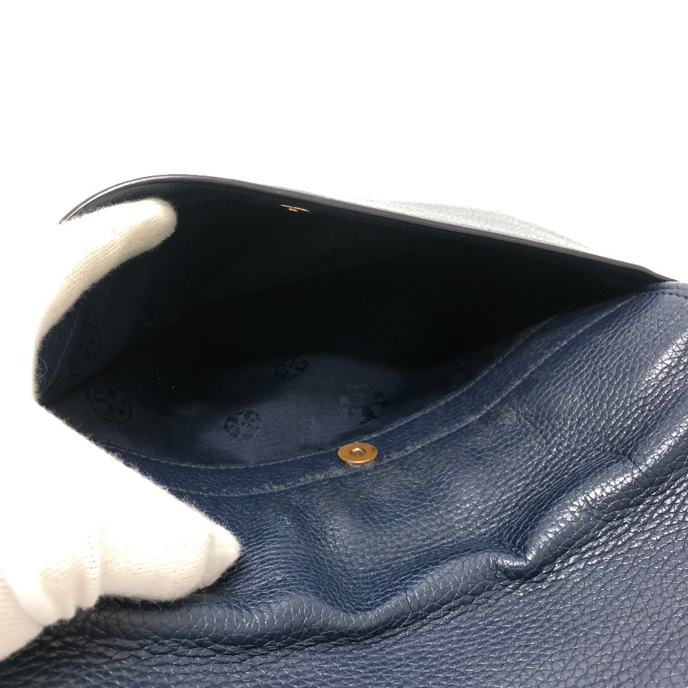 Tory Burch logo fringe shoulder bag, leather, women's, blue