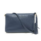 Tory Burch logo fringe shoulder bag, leather, women's, blue
