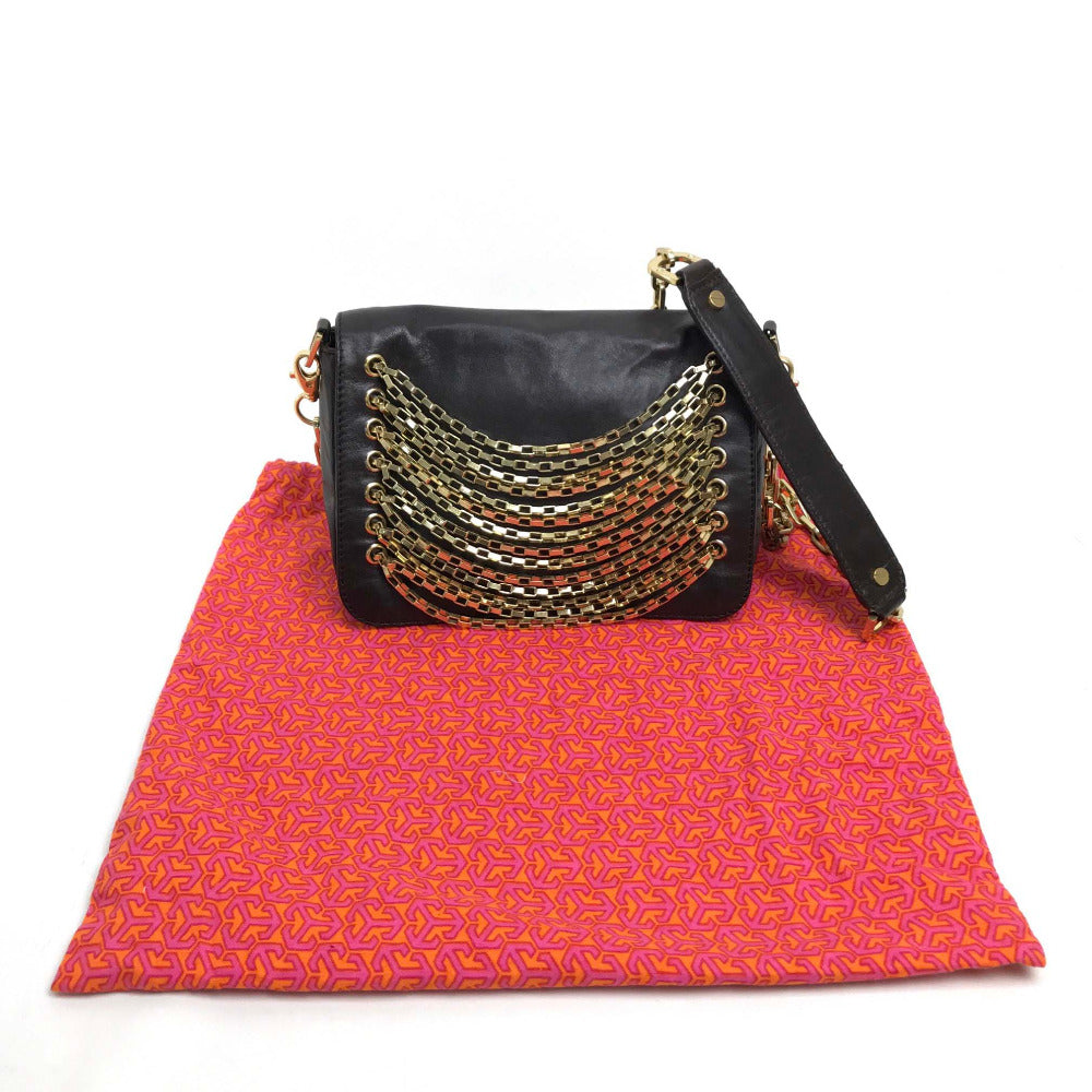 Tory Burch Mini Bag, Pouch, Stackable Design, Crossbody Bag, Shoulder Bag, Chain Pochette, Leather Shoulder Bag, Women's, Dark Brown