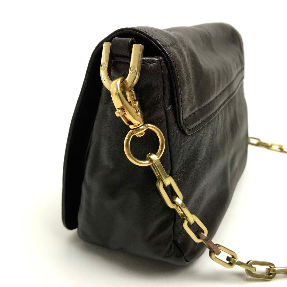 Tory Burch Mini Bag, Pouch, Stackable Design, Crossbody Bag, Shoulder Bag, Chain Pochette, Leather Shoulder Bag, Women's, Dark Brown