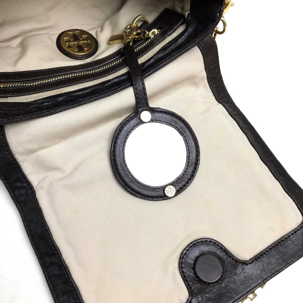 Tory Burch Mini Bag, Pouch, Stackable Design, Crossbody Bag, Shoulder Bag, Chain Pochette, Leather Shoulder Bag, Women's, Dark Brown