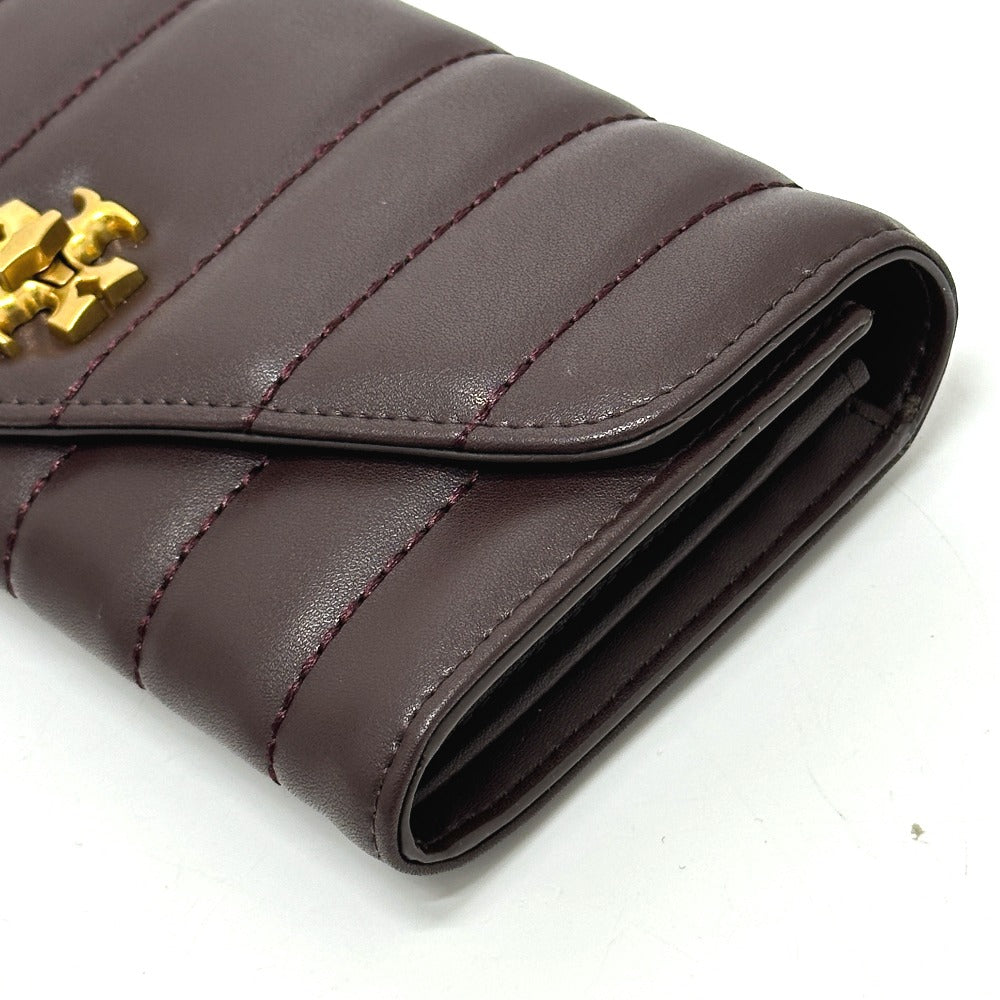 Tory Burch 81820 KIRA CHEVRON Bi-fold Long Wallet Leather Women's Brown