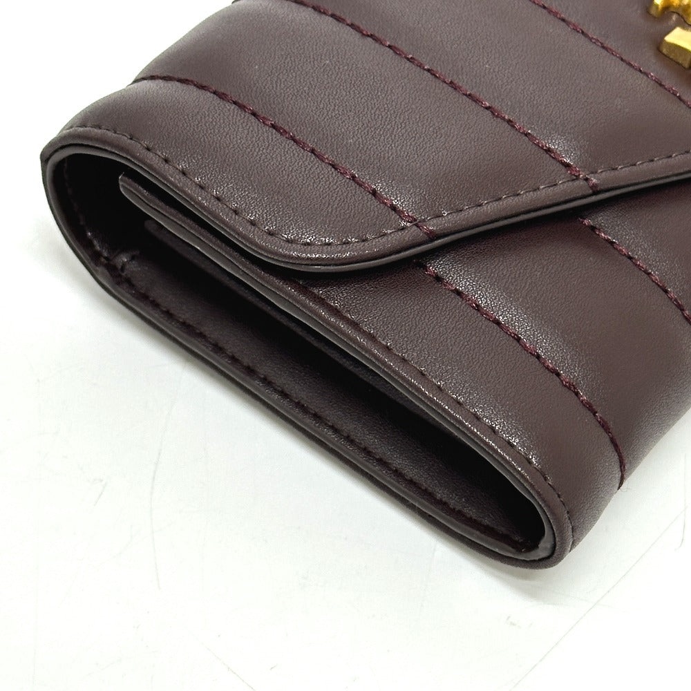 Tory Burch 81820 KIRA CHEVRON Bi-fold Long Wallet Leather Women's Brown