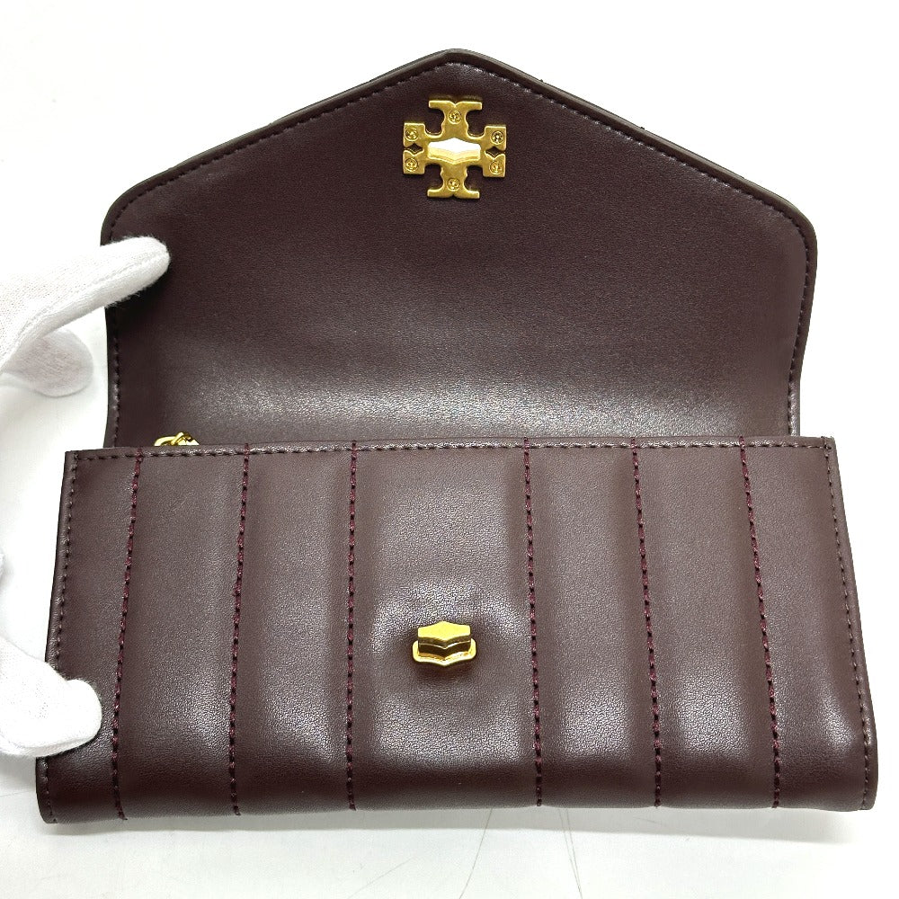 Tory Burch 81820 KIRA CHEVRON Bi-fold Long Wallet Leather Women's Brown