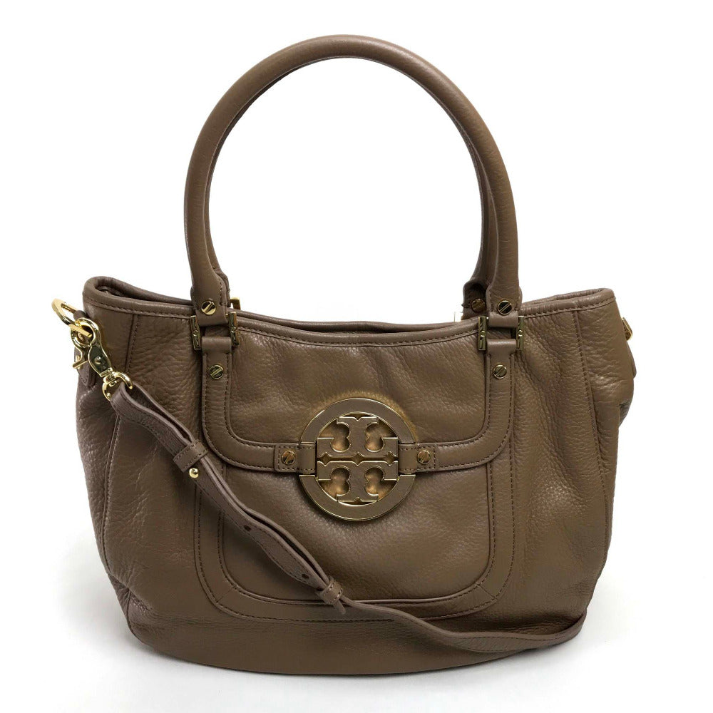 Tory Burch logo shoulder bag, tote bag, 2-way bag, shoulder bag, handbag, leather, women's, brown