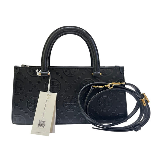 Tory Burch 164641 Tモノグラム エンボス トート スモール 2WAY カバン トートバッグ PVC レディース ブラック