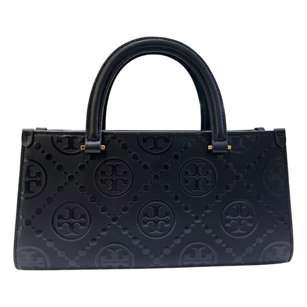 Tory Burch 164641 Tモノグラム エンボス トート スモール 2WAY カバン トートバッグ PVC レディース ブラック