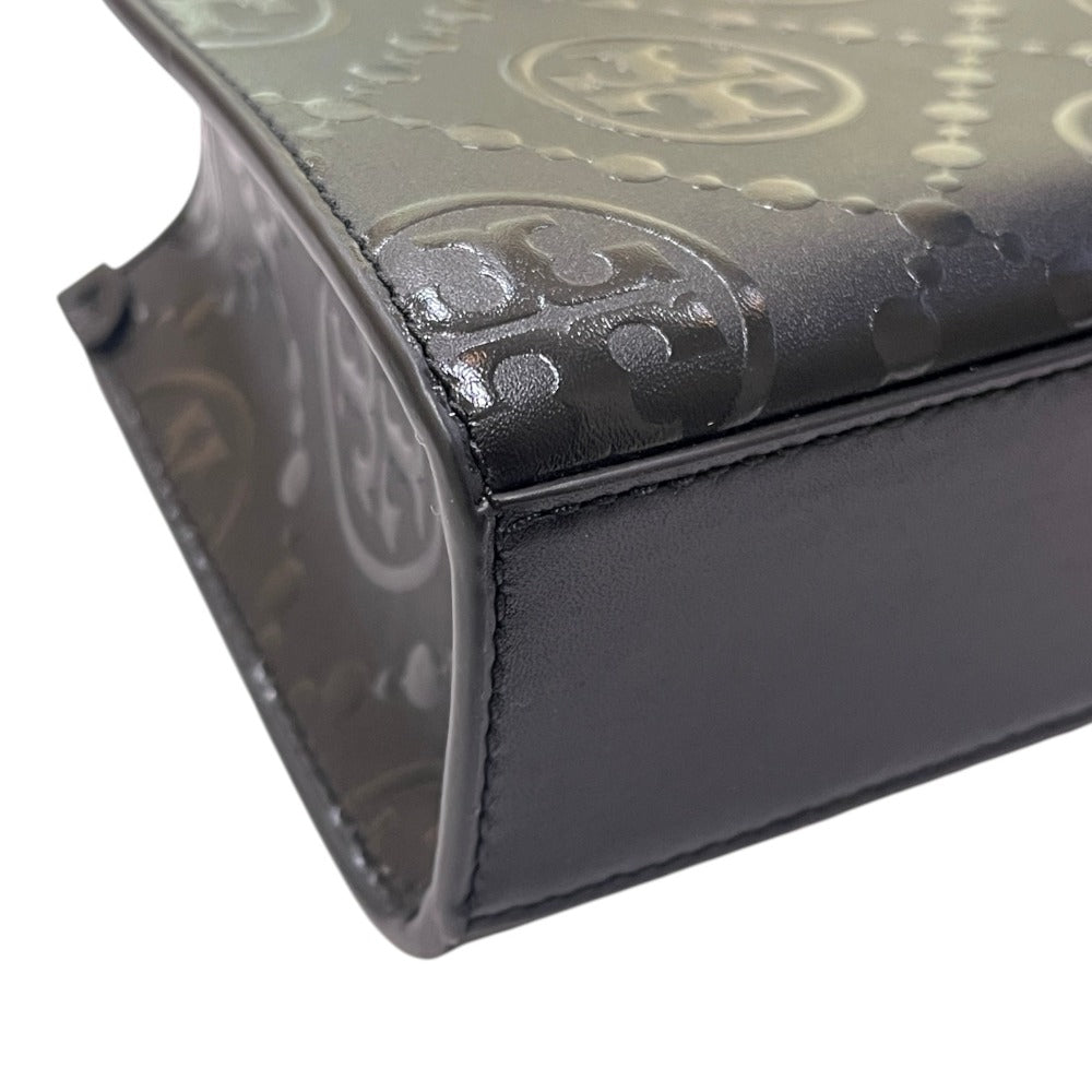 Tory Burch 164641 Tモノグラム エンボス トート スモール 2WAY カバン トートバッグ PVC レディース ブラック