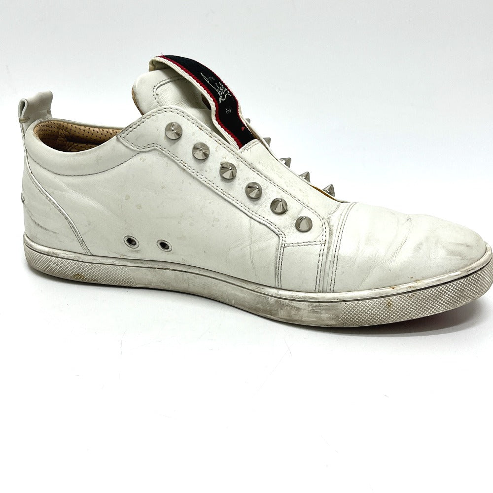 Christian Louboutin F.A.V Fique A Vontade Low Top Sneake Slip-on spike stud shoes sneakers Leather White/Red Used