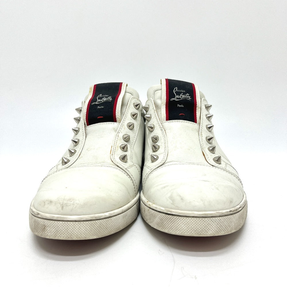 Christian Louboutin F.A.V Fique A Vontade Low Top Sneake Slip-on spike stud shoes sneakers Leather White/Red Used