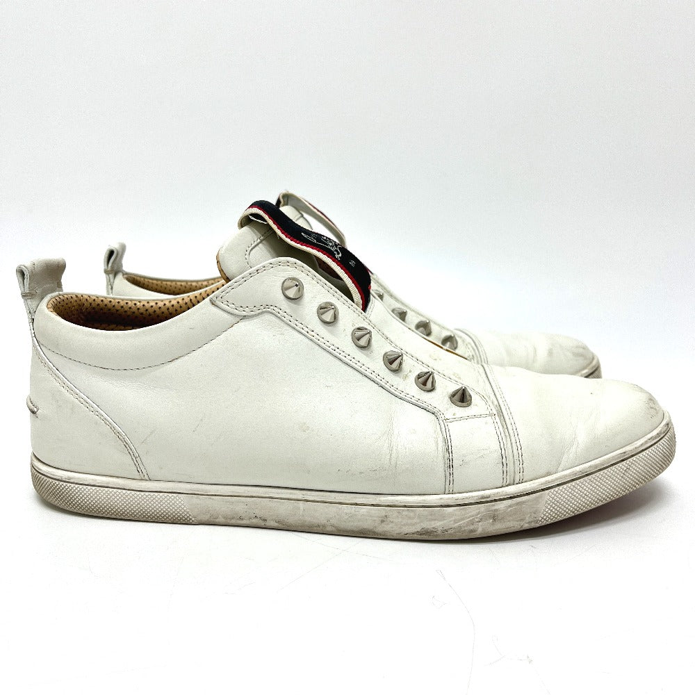 Christian Louboutin F.A.V Fique A Vontade Low Top Sneake Slip-on spike stud shoes sneakers Leather White/Red Used