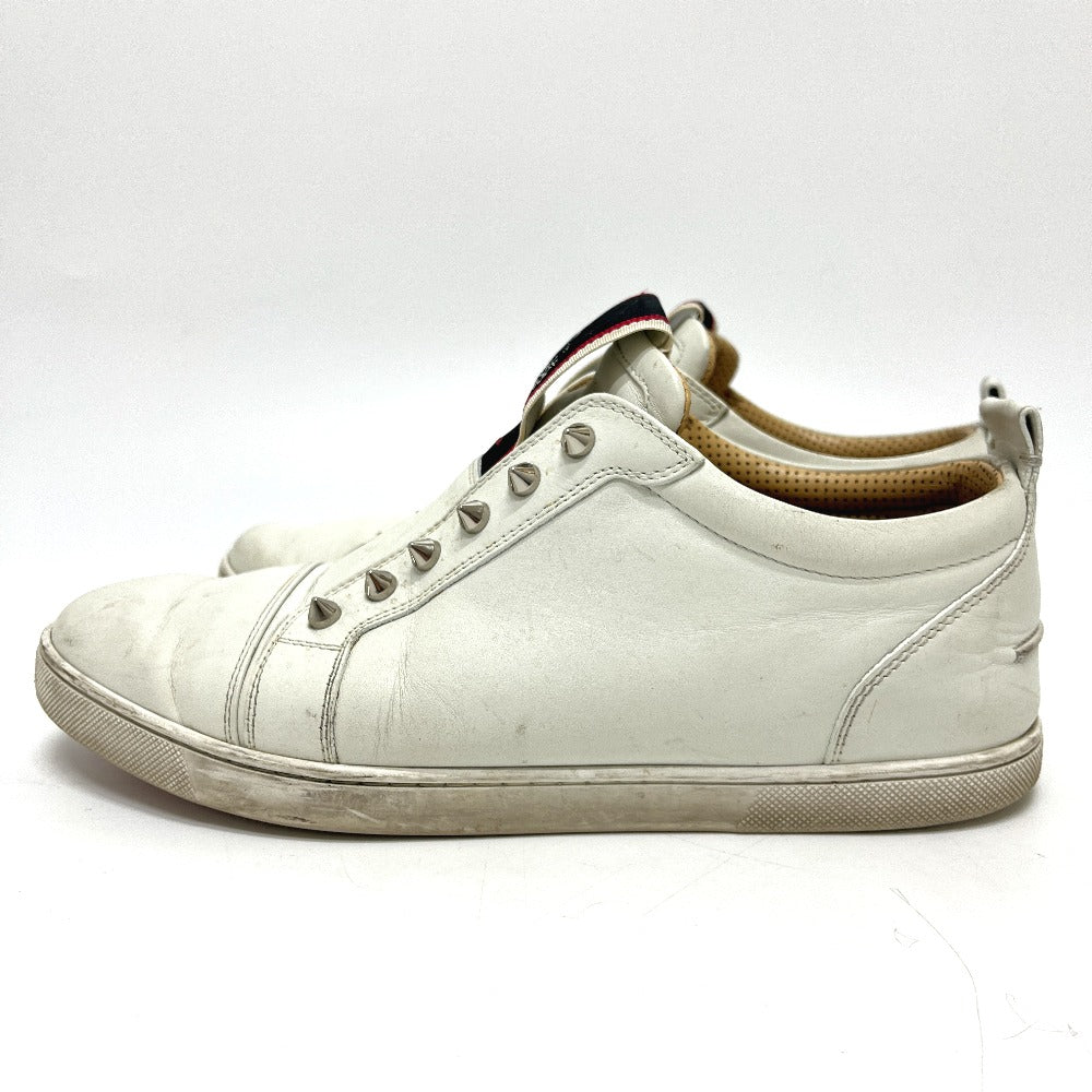 Christian Louboutin F.A.V Fique A Vontade Low Top Sneake Slip-on spike stud shoes sneakers Leather White/Red Used