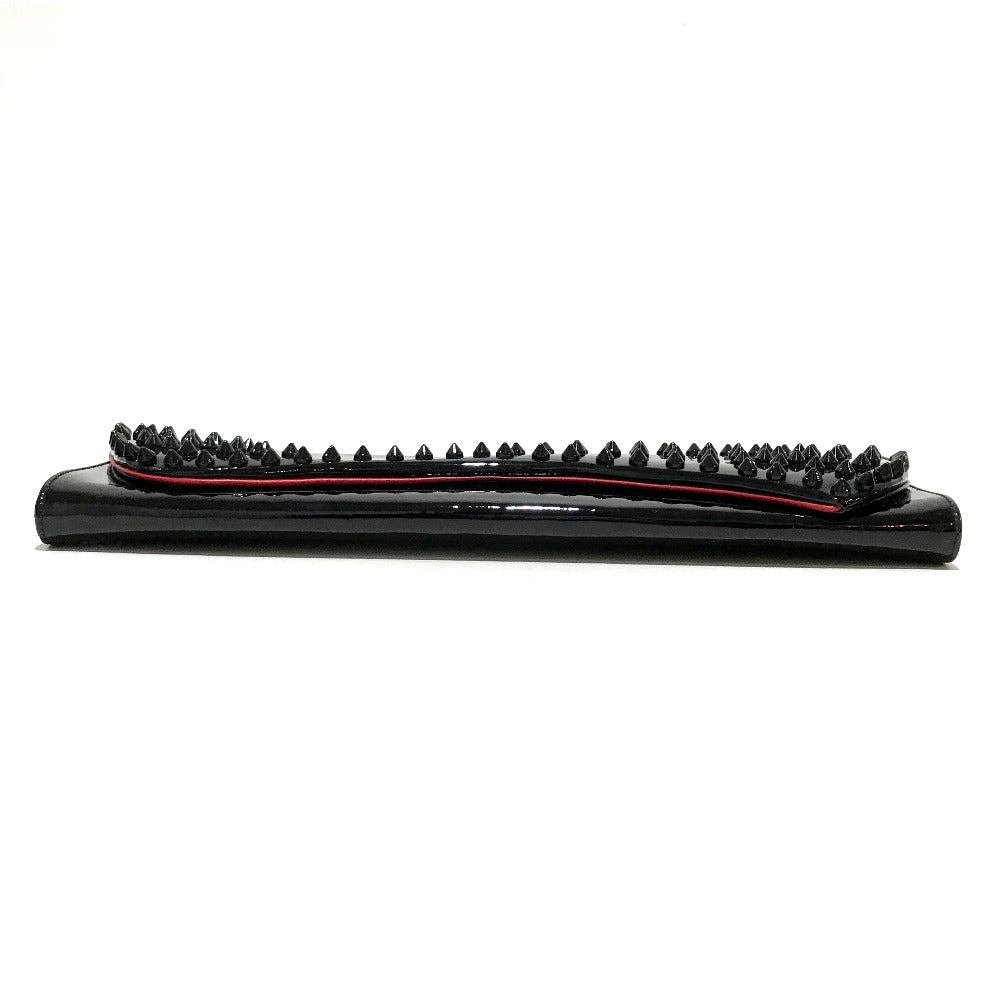 Christian Louboutin 3120524 スパイクスタッズ ピガール エナメル カバン パーティーバッグ クラッチバッグ パテントレザー レディース ブラック