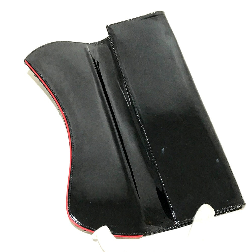 Christian Louboutin 3120524 スパイクスタッズ ピガール エナメル カバン パーティーバッグ クラッチバッグ パテントレザー レディース ブラック