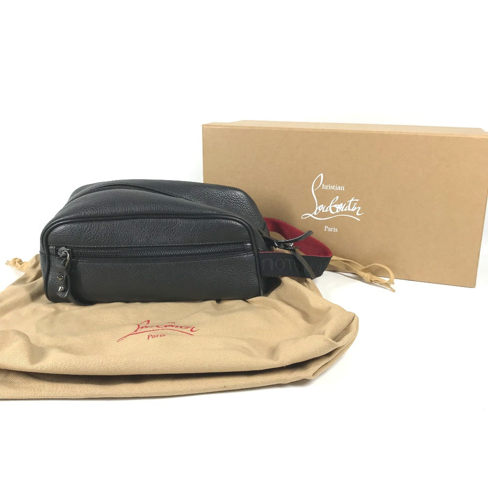 Christian Louboutin 1205142 ブラスター BLASTER バッグ ストラップ付 クラッチバッグ ポーチ セカンドバッグ レザー メンズ ブラック - brandshop-reference