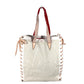 Christian Louboutin 縦型 トートバッグ カバン カバレース CABALACE シューレース ショルダーバッグ キャンバス/レザー レディース ホワイト