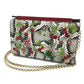 Christian Louboutin Cherry Print Studded Party Bag, Chain Shoulder Bag, Leather, Women's, Multicolor, White