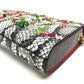 Christian Louboutin Cherry Print Studded Party Bag, Chain Shoulder Bag, Leather, Women's, Multicolor, White