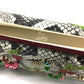 Christian Louboutin Cherry Print Studded Party Bag, Chain Shoulder Bag, Leather, Women's, Multicolor, White