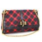 Christian Louboutin Checkered Sweet Charity Shoulder Bag in Canvas/Leather, Red