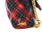 Christian Louboutin Checkered Sweet Charity Shoulder Bag in Canvas/Leather, Red