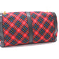 Christian Louboutin Checkered Sweet Charity Shoulder Bag in Canvas/Leather, Red