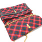Christian Louboutin Checkered Sweet Charity Shoulder Bag in Canvas/Leather, Red