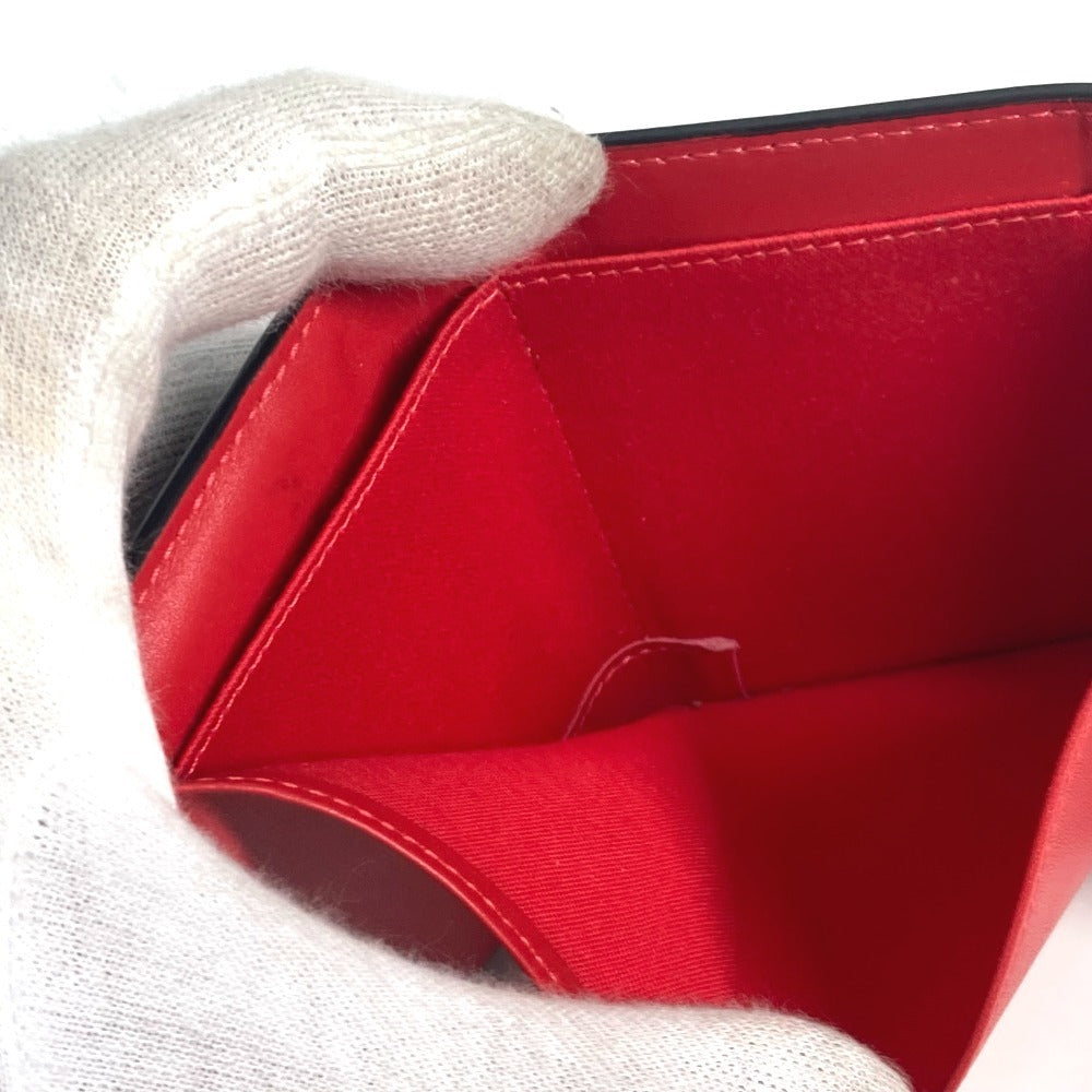 Christian Louboutin 1205105 Rubigaga Compact Wallet, Tri-fold Leather, Women's, Black