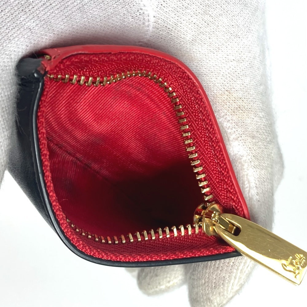 Christian Louboutin 1205105 Rubigaga Compact Wallet, Tri-fold Leather, Women's, Black