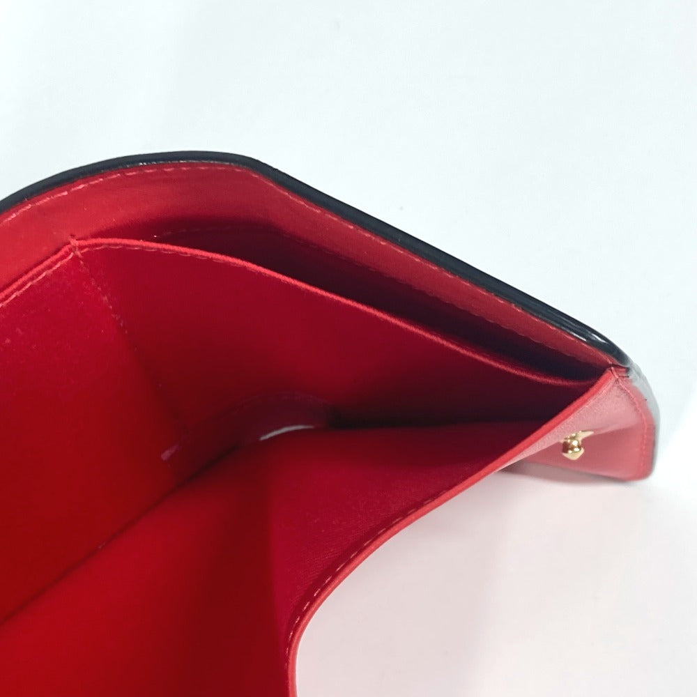 Christian Louboutin 1205105 Rubigaga Compact Wallet, Tri-fold Leather, Women's, Black