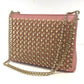 Christian Louboutin Trilby Large New Studs 2-Way Bag, Chain Shoulder Bag, Leather, Women's, Pink