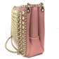 Christian Louboutin Trilby Large New Studs 2-Way Bag, Chain Shoulder Bag, Leather, Women's, Pink