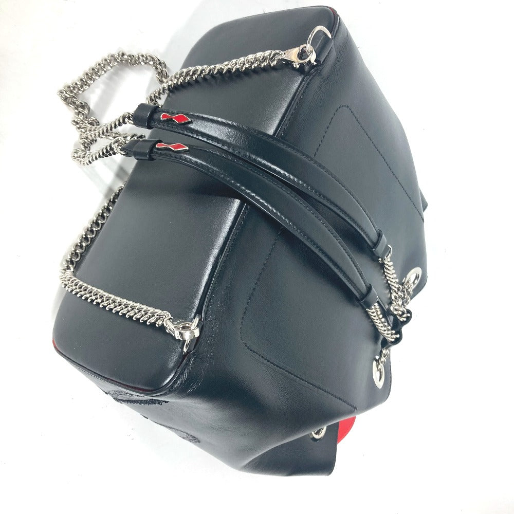 Christian Louboutin スパンコール ロゴ MARIE JANE バックパック カバン チェーン リュックサック レザー レディース ブラック - brandshop-reference