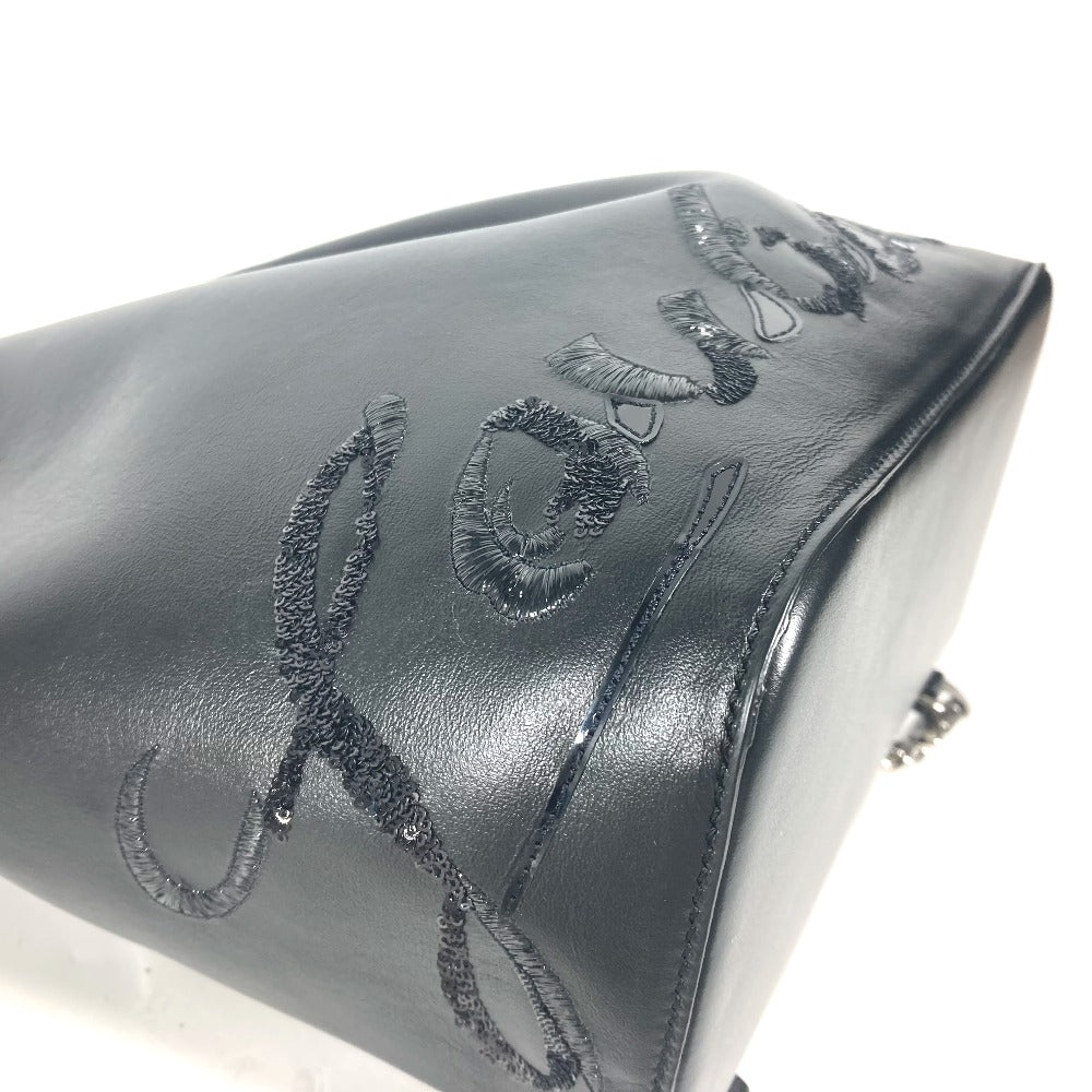 Christian Louboutin スパンコール ロゴ MARIE JANE バックパック カバン チェーン リュックサック レザー レディース ブラック - brandshop-reference