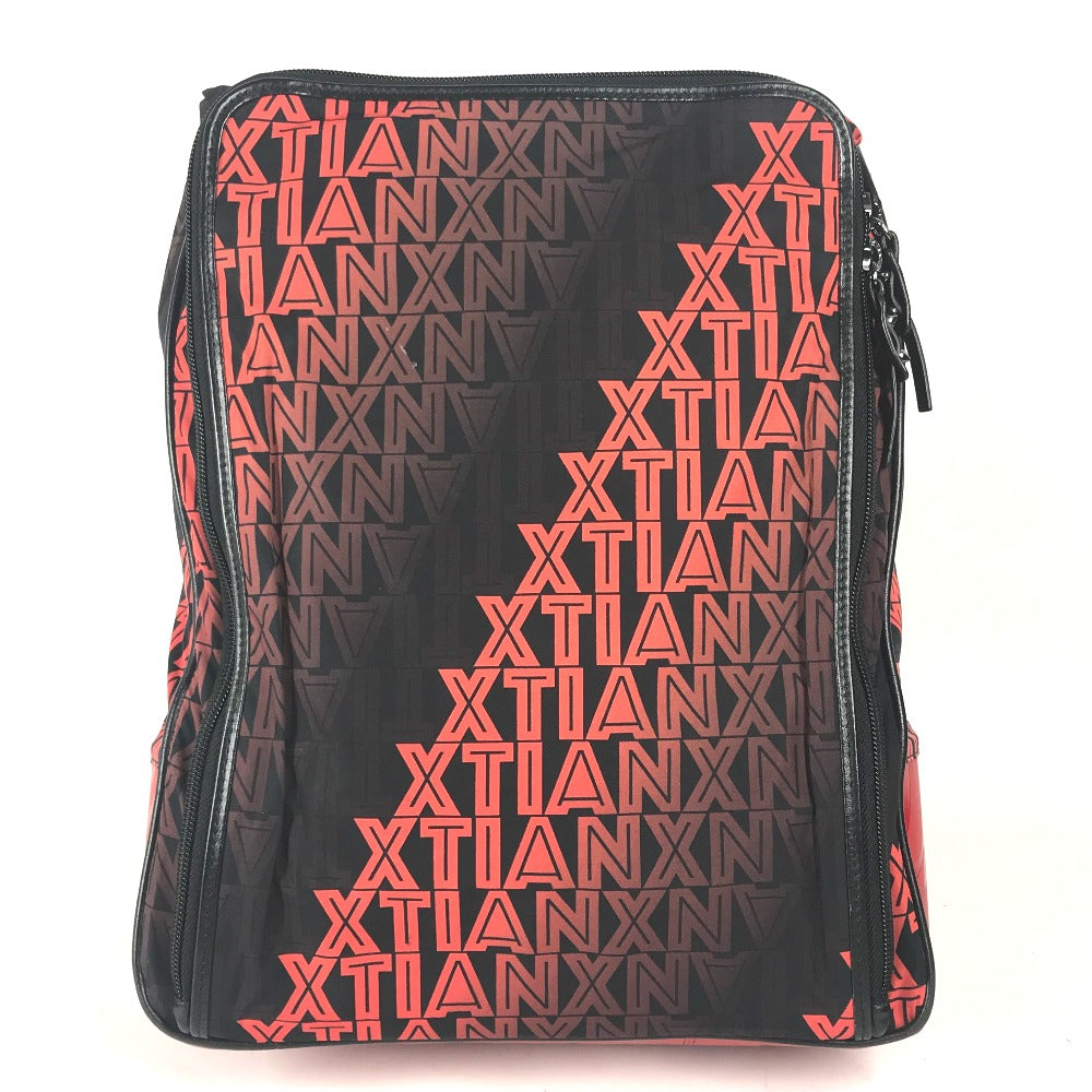 Christian Louboutin バックパック カバン 総柄 バイカラー 2WAYバッグ ハンドバッグ リュックサック ナイロン/レザー メンズ ブラック