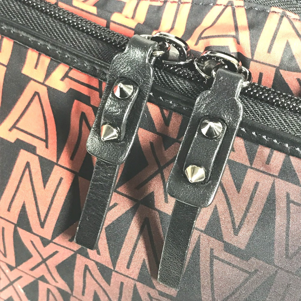 Christian Louboutin バックパック カバン 総柄 バイカラー 2WAYバッグ ハンドバッグ リュックサック ナイロン/レザー メンズ ブラック