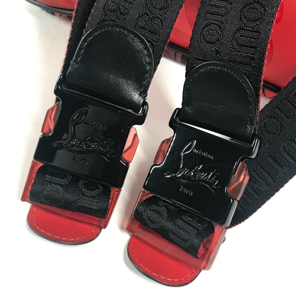 Christian Louboutin バックパック カバン 総柄 バイカラー 2WAYバッグ ハンドバッグ リュックサック ナイロン/レザー メンズ ブラック