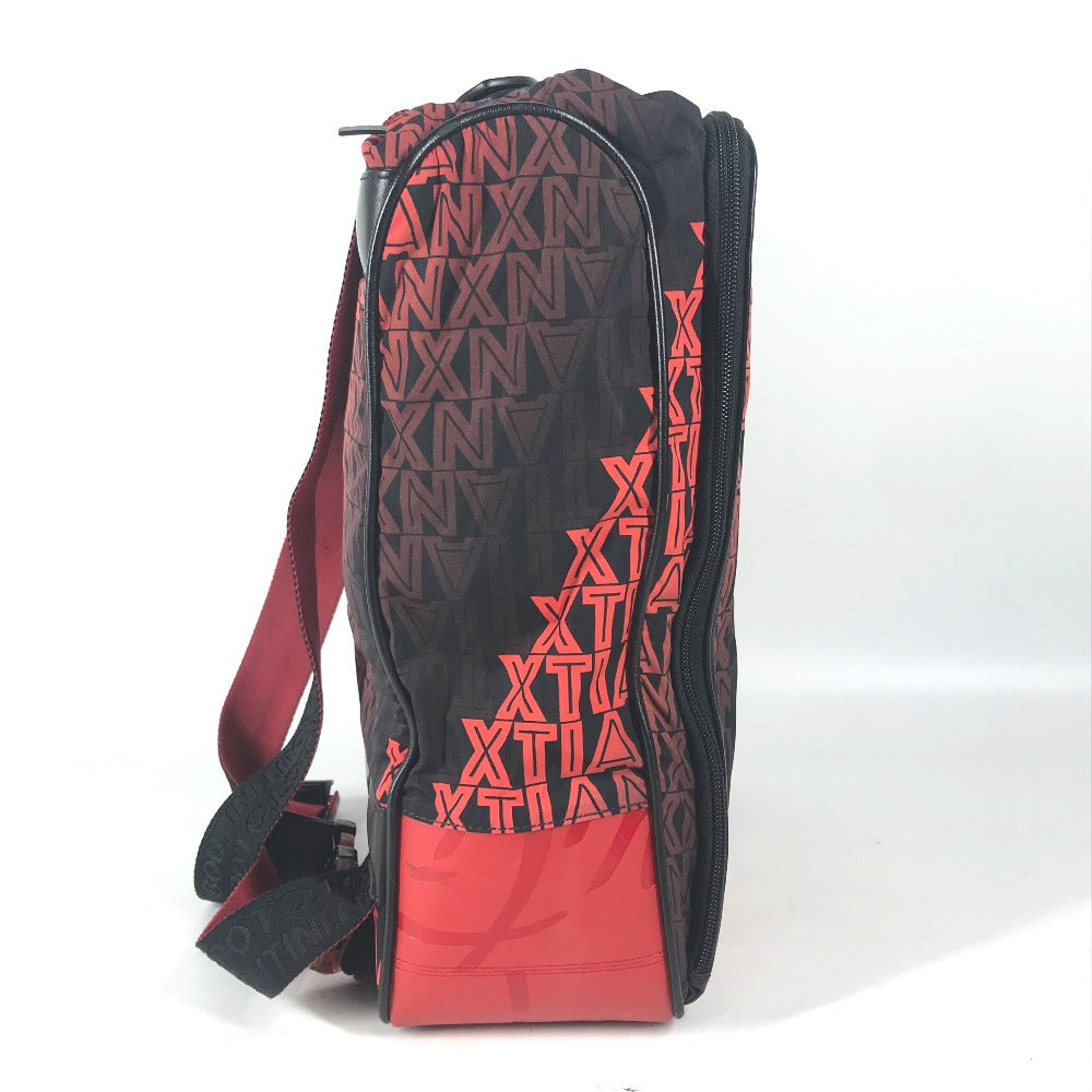 Christian Louboutin バックパック カバン 総柄 バイカラー 2WAYバッグ ハンドバッグ リュックサック ナイロン/レザー メンズ ブラック