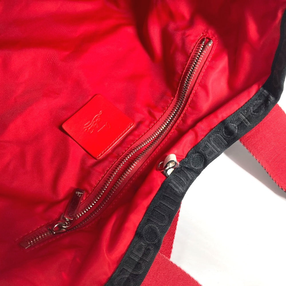 Christian Louboutin ロゴ 2WAYバッグ ハンドバッグ トートバッグ カバン ショルダーバッグ ナイロン ユニセックス レッド
