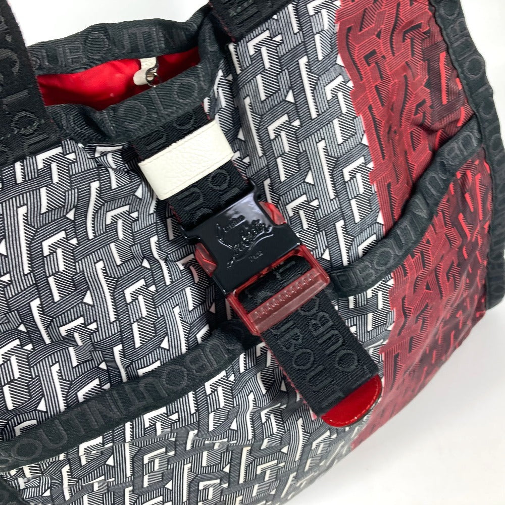 Christian Louboutin ロゴ 2WAYバッグ ハンドバッグ トートバッグ カバン ショルダーバッグ ナイロン ユニセックス レッド
