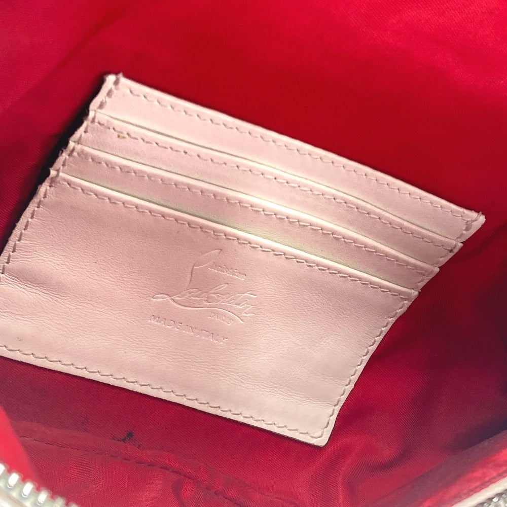 Christian Louboutin マリージェーン ロゴ メッシュ カバン ベルトバッグ クロス ショルダーバッグ ボディバッグ レザー ユニセックス ホワイト