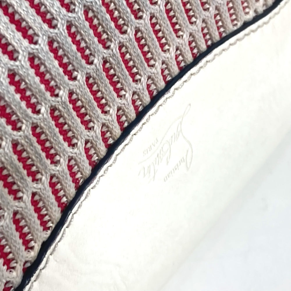 Christian Louboutin マリージェーン ロゴ メッシュ カバン ベルトバッグ クロス ショルダーバッグ ボディバッグ レザー ユニセックス ホワイト